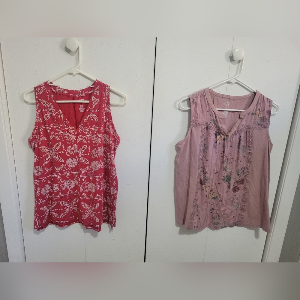 Floral Sleeveless Tops - Set of 2